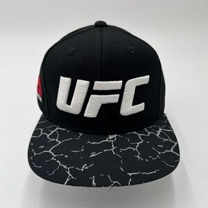 Reebok UFC Fight For Peace Snapback Hat Black Crackle Brim Adjustable OSFA NEW